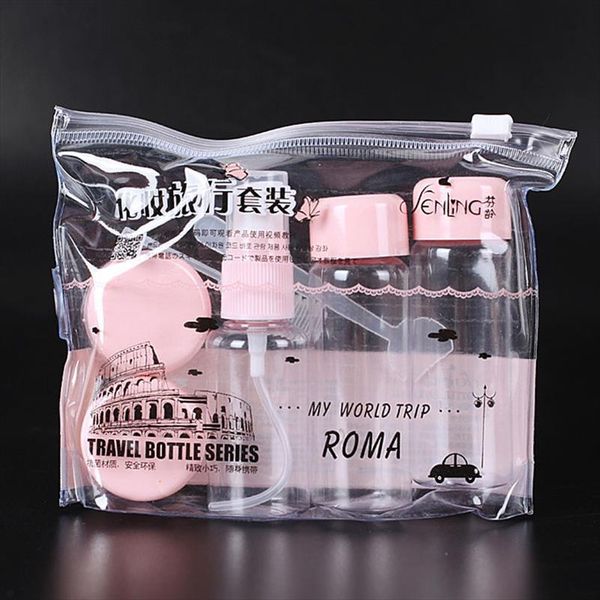

7pcs set travel mini makeup cosmetic face pot bottles plastic transparent empty eyeshadow make up container bottle