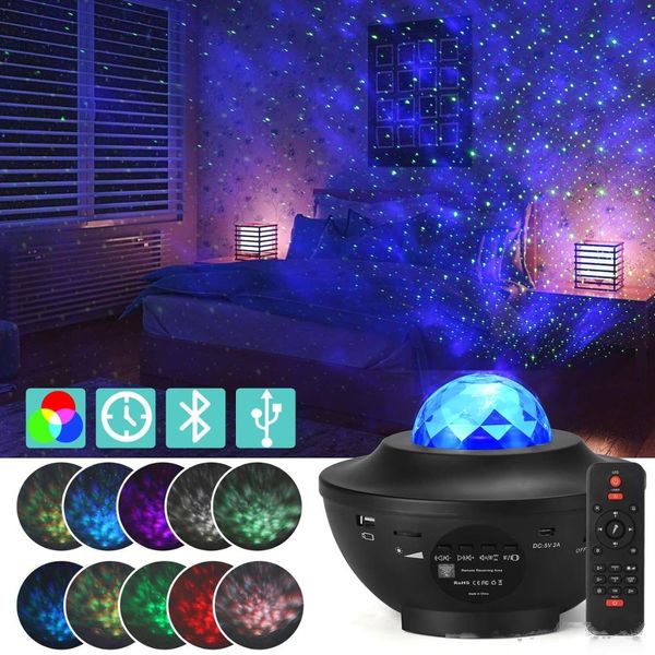 

colorful projector starry sky light galaxy bluetooth usb voice control music player led night light romantic projection lamp