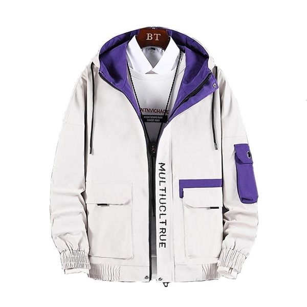 

2020 men cargo bomber jackets designer japanese steetwear autumn big pockets harajuku hip hop windbreaker coats korean fashion x0923 x0923, Black;brown