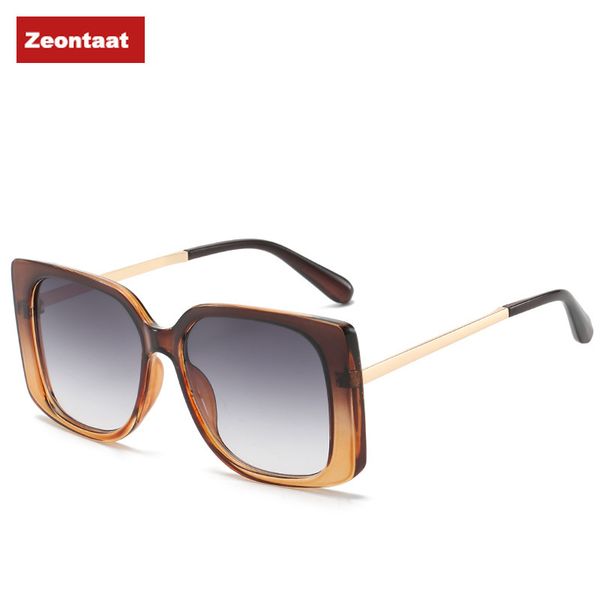 

zeontaat square sunglasses women brand designer retro alloy frame big sun glasses vintage gradient female oculos feminino, White;black