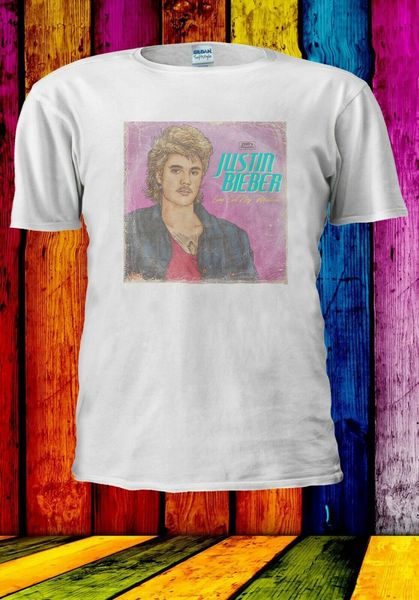

retro 80s album justin bieber long live my mustache men women tshirt 2851 t shirt men casual cotton short sleeve
