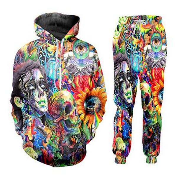 

3d печать костюмы мужские наборы skull stars туманность смешные harajuku зимы unisex 3d tracksuit куртка sweatsuit zip толстовки, Gray