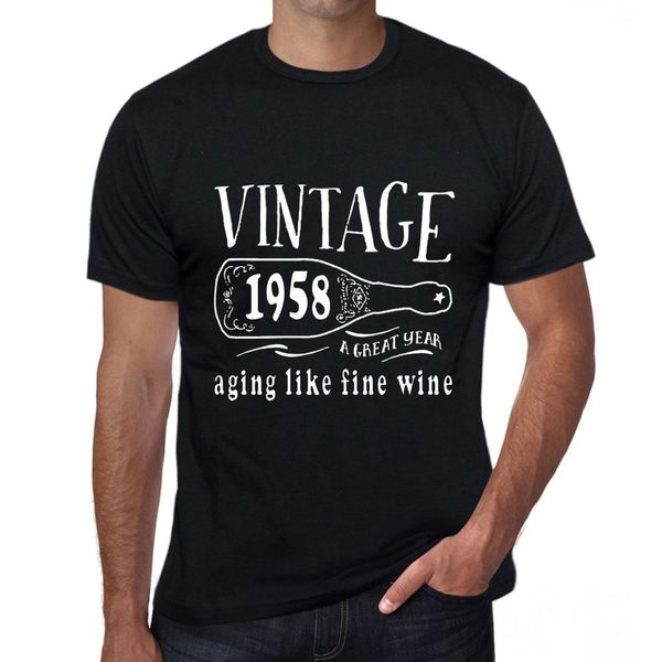 

100% cotton brand new 1958 aging like a fine wine hombre camiseta negro regalo de cumpleanos 00458 summer tee shirt
