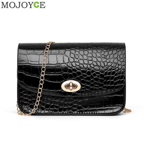 

simple alligator crocodile leather mini small women crossbody bag chain messenger shoulder bag purse handbags bolsas feminina