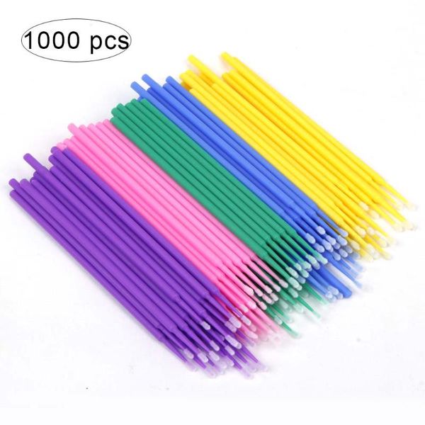 

false eyelashes 500/1000pcs disposable micro brushes make up mini individual lashes applicators mascara brush lash extensions cotton
