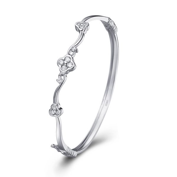

nice fashion exquisite carving unique petal design gd plated bangles jewelry for woman, Black