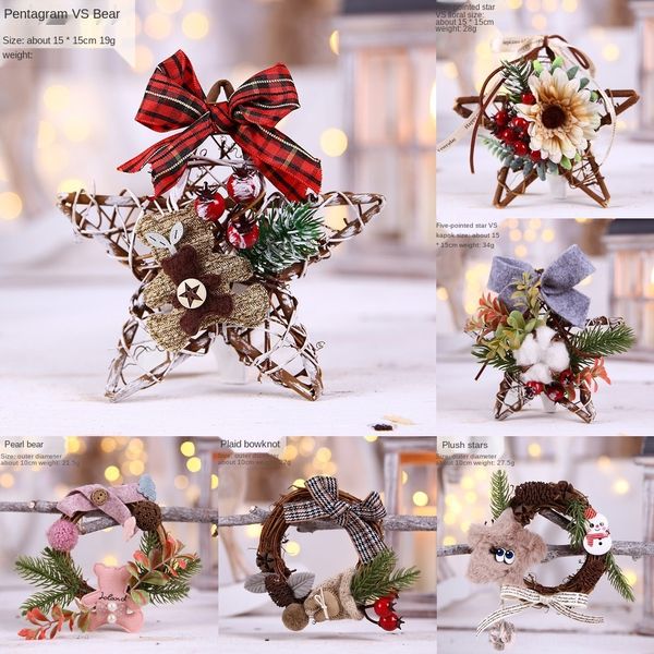 

мини garland ротанг кольцо рождество подвеска цветок искусственный flowertree кулон цветок искусственный пятиконечная звезда счетчик окно ро