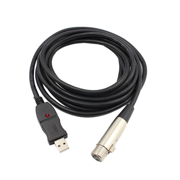 

usb microphone cable usb male-female mic converter studio audio line-black