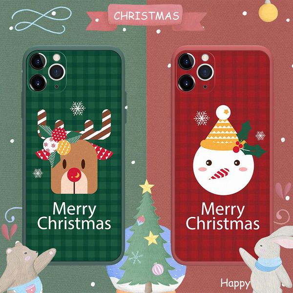 

silicone phone case for iphone 11 pro max soft liquid all-round camera protective christmas mobile cover for iphone 12 samsung note 20 ultra