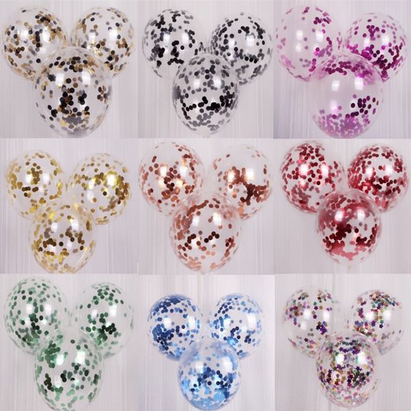 

12-inch 2.8g transparent paper scraps color aluminum foil children's festival decoration 12-inch 2.8g transparent balloonsequins balloo