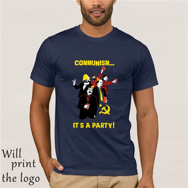 

crew neck men's tee communism it's a party funny new mens novelty communist russian chinese t-shirt tshirt homme
