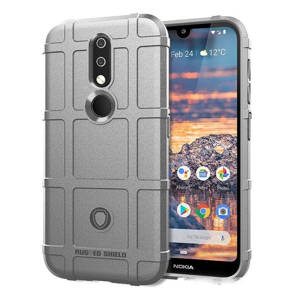 

full coverage shockproof soft silicone case armor matte cover anti knock shell for nokia 4.2 heavy duty army style