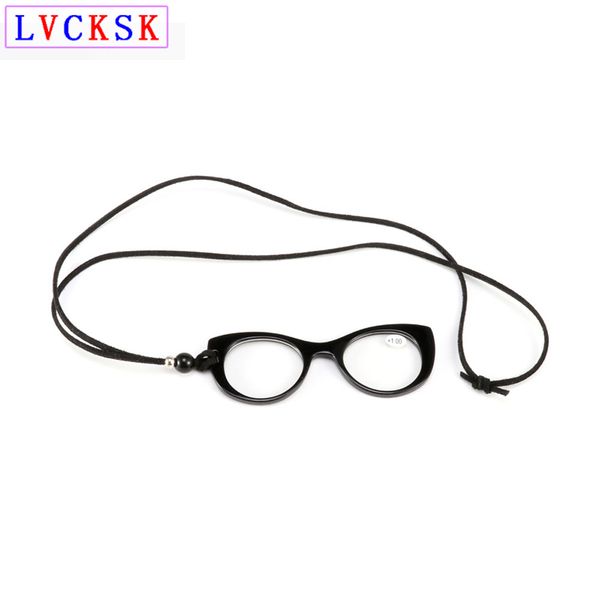 

sunglasses protable women cat eyes hanging neck reading glasses magnifier men pendant necklace hyperopia presbyopic spectacles +1.0~+3.5 n5, White;black