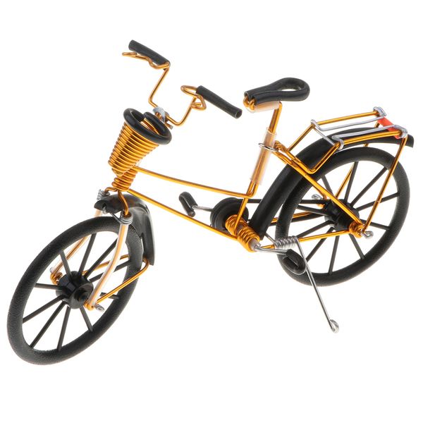 

1:10 aluminum bike model bicycle with basket handicraft toy golden