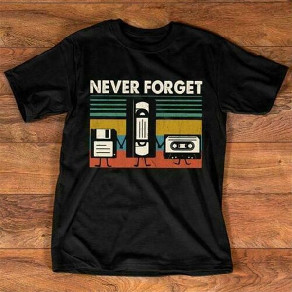 

кассетный никогда не забывайте vintage men t-shirt хлопок s-3xl прохладный подарков личность футболочку