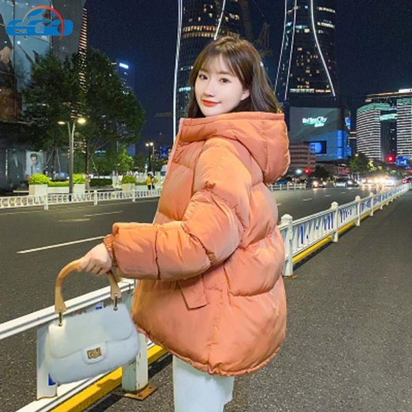 

winter hooded down parka coat 2020 new women down cotton jacket coat ladies warm loose cotton-padded coats female short overcoat, Black