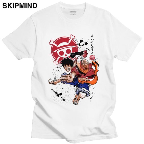 

fashion one piece t shirt for men cotton graphic tshirt o-neck short sleeve pirate captain luffy tee streetwear clothing