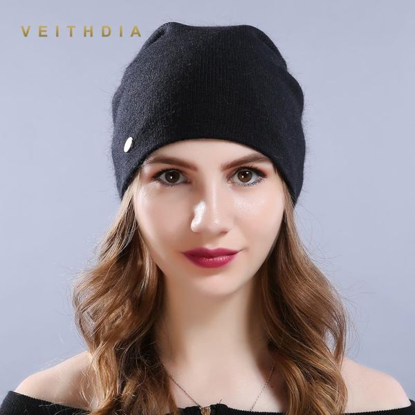 

women's hats female wool casual autumn winter brand new double layer thick 2020 solid knitted girls skullies beanies, Blue;gray