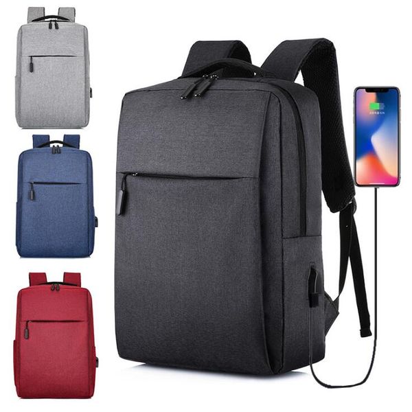 

backpack female simple usb charger backpack men and women leisure comfortable business computer bag new lapbackpack ing