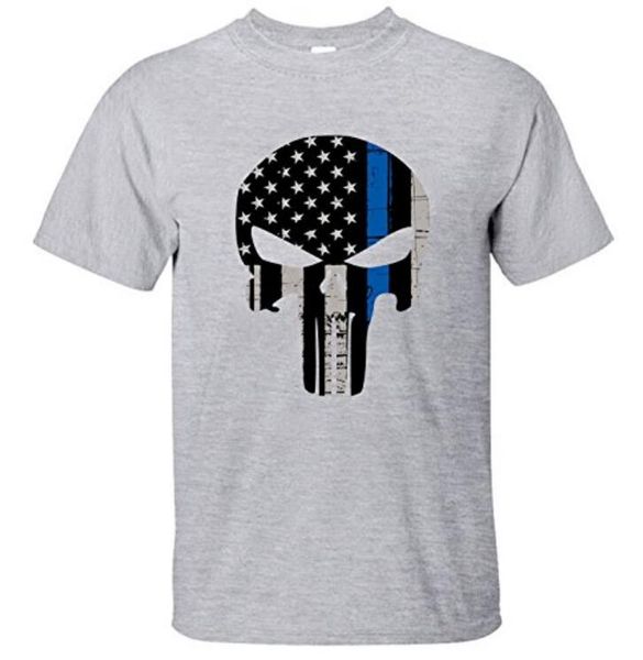 

2017 thin blue line the punisher t-shirt men cotton tshirt hip hop tees crossfit