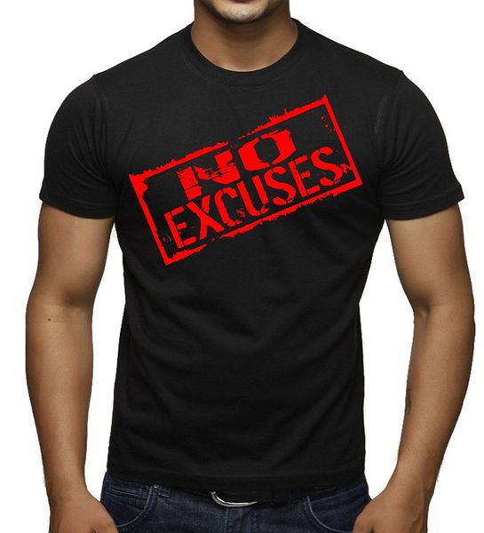 

no excuses red stamped men's black t-shirt black summer short sleeves cotton t-shirt tee cute tatoo lover t shirt
