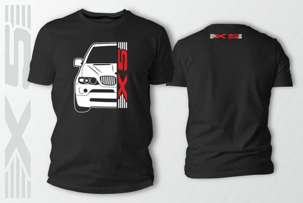 

double side german car x5 car auto black t-shirt 2019 summer t shirt short sleeve cotton t shirts man clothing concert t shirts