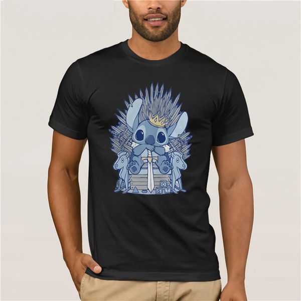 

100% cotton king stitch on the iron throne game of thrones sweater mens short sleeve fashion summer tshirt