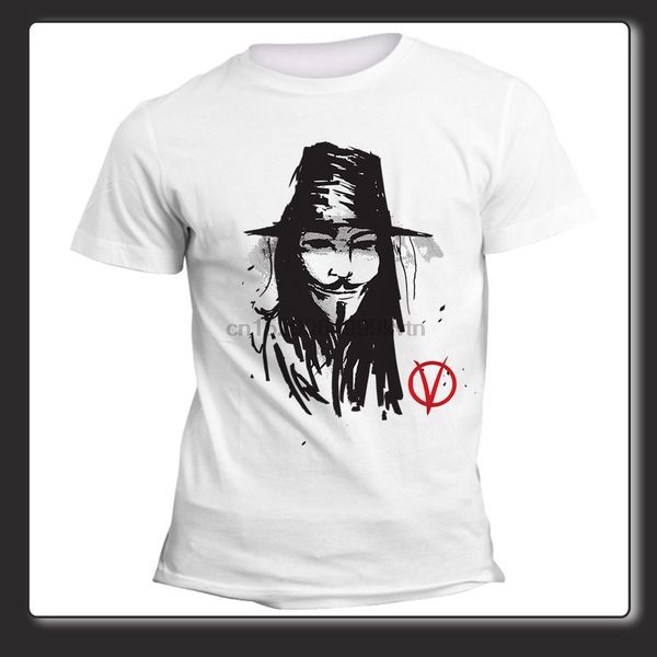 

brand new 2020 summer mens short sleeve cool t shirt uomo donna v per vendetta anonymous art tee