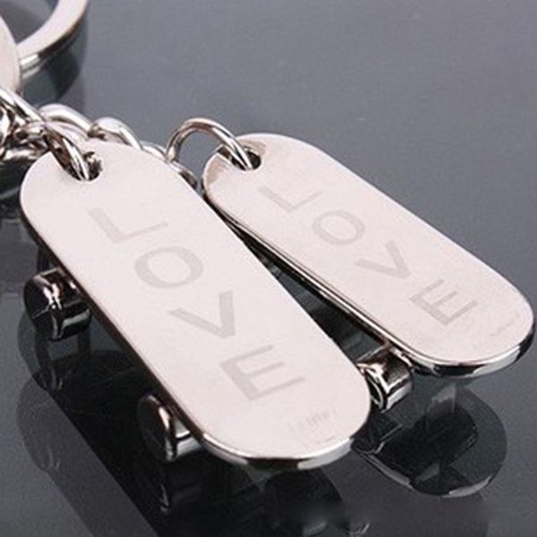 

keychains creative car key chain full metal ring love music symbol couple keychain event gift custom lettering printed logo one pair, Silver