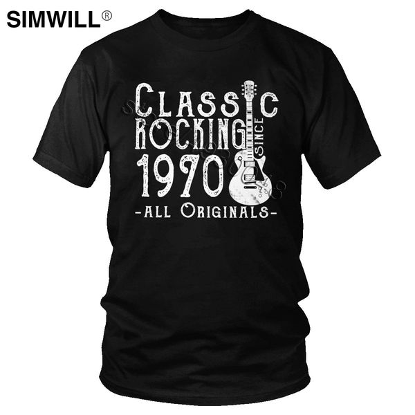 

классические с 1970 гитара tshirt ретро хлопок пятидесятого дня рождения подарок tee гитарист мужчина с коротким рукавом 50 years old musici