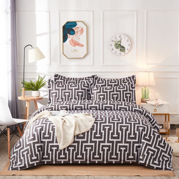 

bedding sets vintage stripe print set duvet covers luxury printing comforter bedclothes bed linen (no sheet)