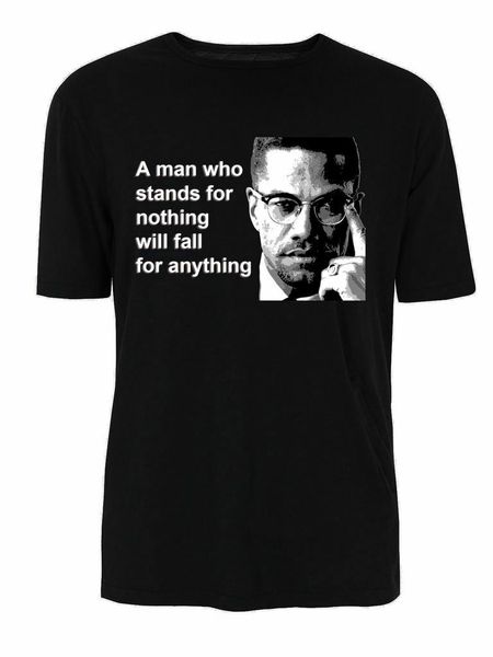 

malcolm x man quote men's t-shirt - black panthers civil rights