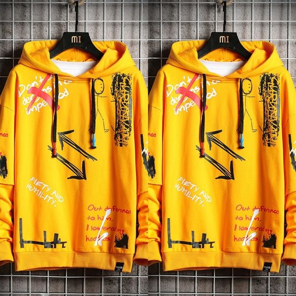 

2020 autumn new hoodie hip dance costumehoodie clothinghop funny personalized dance men's long sleeve t-shirt loose men's clothing, Black