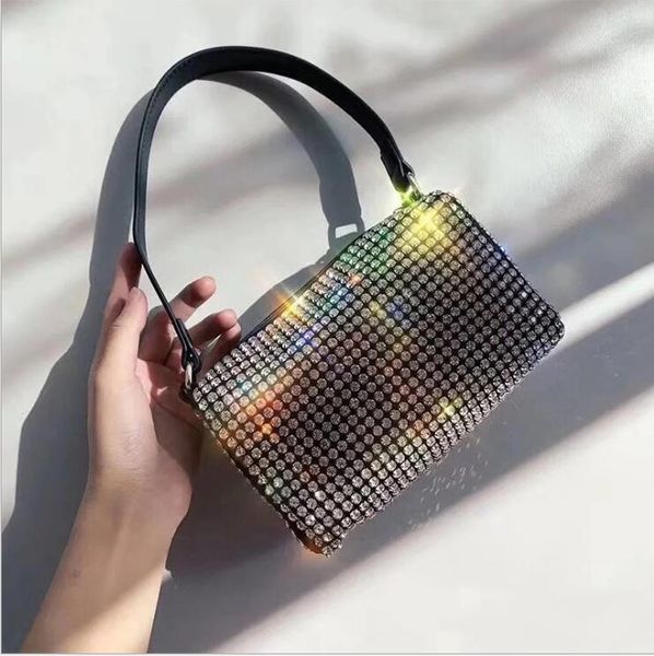 

2020 WANG High Quality hobo Designer hobo tote Women crystal diamond Handbags Famous Chain Shoulder Bags Crossbody Soho Bag Disco Bag 03