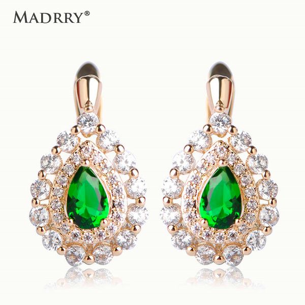 

stud cz zirconia prong setting blue crystals women earrings exquisite bridal aros brincos jewelry pendientes mujer moda bijoux, Golden;silver