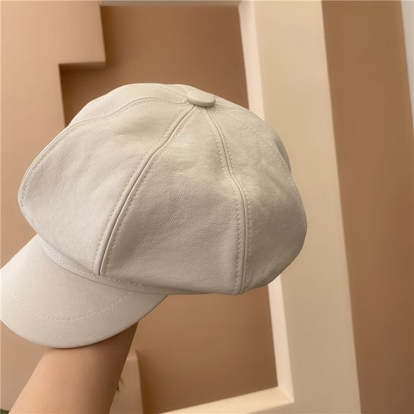 

autumn winter berets for women beanie leather octagonal hats female new vintage newsboy caps, Blue;gray