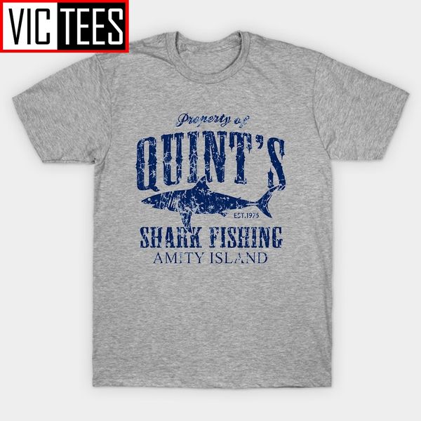 

men stylish t shirts vintage quints shark fishinger amity island fishinger fish men o neckd clothing printed tee