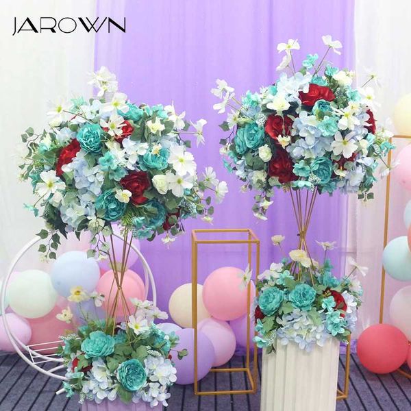 

decorative flowers & wreaths jarown artificial rose hydrangea flower ball wedding table centerpiece decor half + stand set stage road lead p