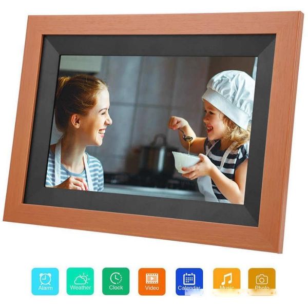 

10.1 inch wifi digital p frame 1280*800 ips touch screen support 1080p video built-in alarm clock weather clock calendar