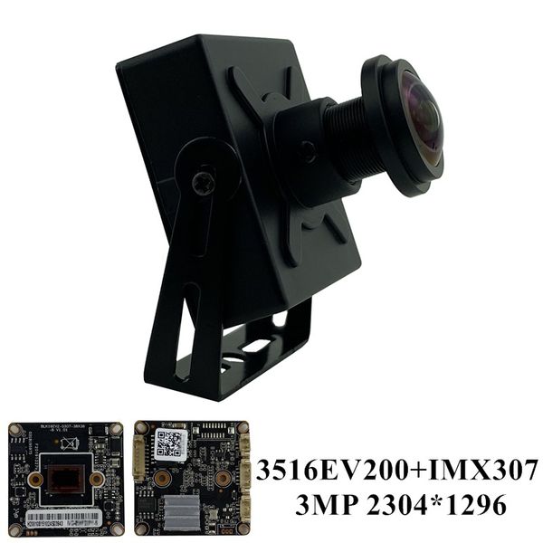 

sony imx307+3516e ip metal mini box camera panorama fisheye 2.8-12mm 3mp h.265 all color low illumination onvif cms xmeye rtsp