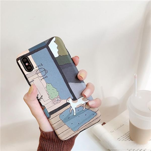 

retro illustration cute japanese cats phone case for iphone x xs xr xsmax 11 pro max 6 6s 7 8 puls case funny soft silicon cover