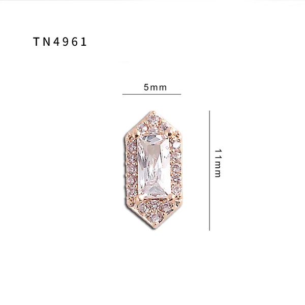 

5pcs tn4961 gold black alloy zircon nail art decoration jewelry rhinestones decor nails accessories supplies decorations charms, Silver;gold