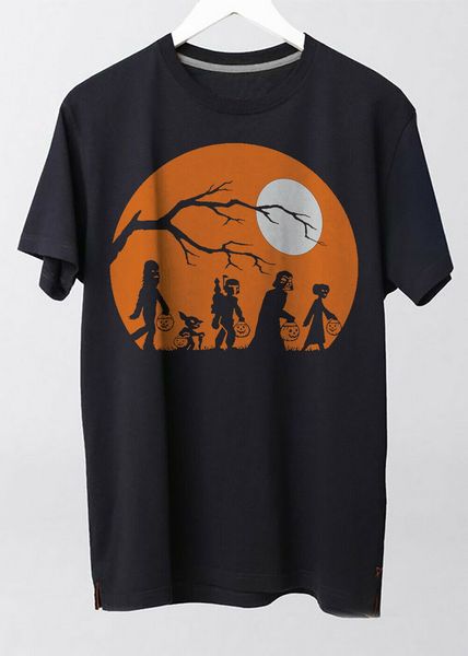 

trick or treat halloween silhouette black t shirt custom made tee shirt