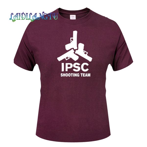 

europe size solid color 100% cotton t shirt mens ipsc shooting team summer skateboard tee boy hip hop skate tshirt