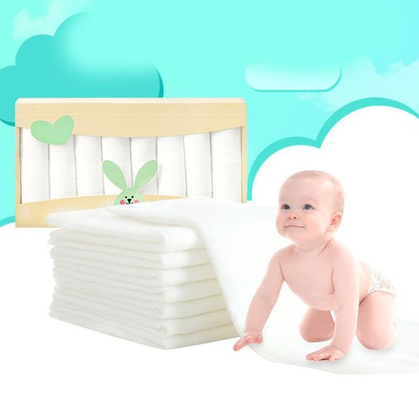

8pcs absorbent gauze diapers cotton muslin burp cloths flat form cloth diaper extra soft and absorbent
