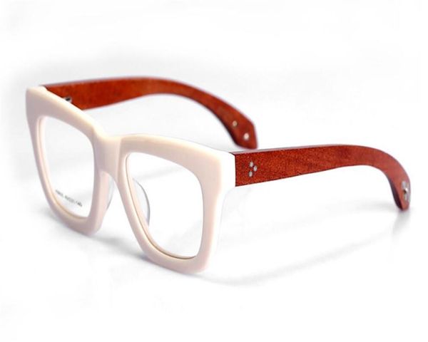 

mongoten fashion retro full rim wooden temple prescription lens optical eyewear goggle anti-fatigue reading eyeglasses, White;black
