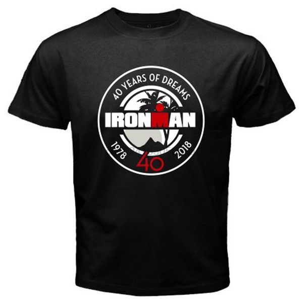 

ironman 40 years of dreams triathlon mens black t-shirt size s m l xl 2xl 3xl