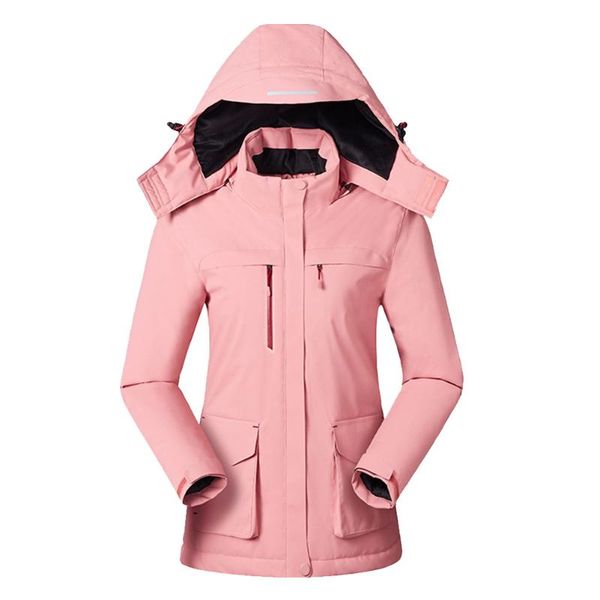 

usb infrared fishing solid windproof waterproof skiing washable reflective outdoor sports women heated winter jacket keep warm, Blue;black