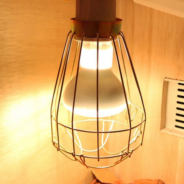 

3x pet burn prevent reptile iron wire heat lamp anti-perching network golden