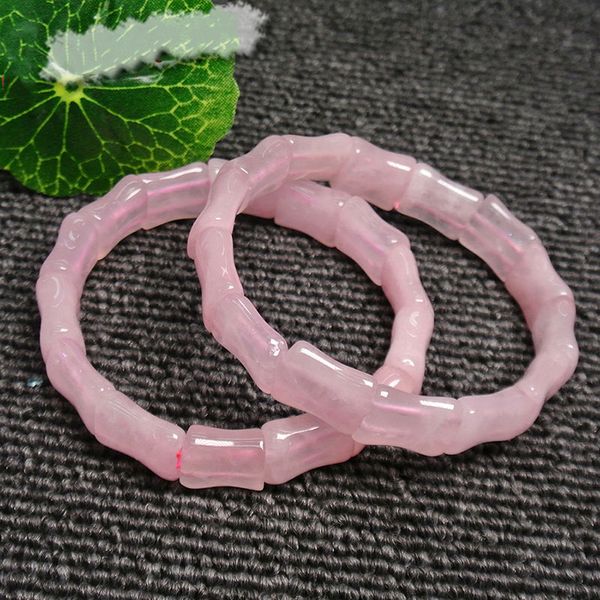 

12x15mm natural rose quartzs beads bracelets for women trinket beads accessories bamboo shape bracelets for girl gift, Black